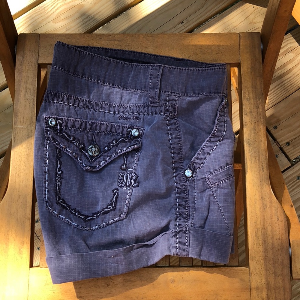 Miss me Blackish Grey Cargo Shorts